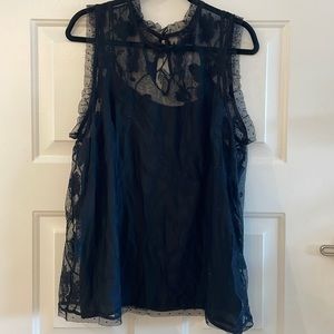 Who What Wear black sheer blouse